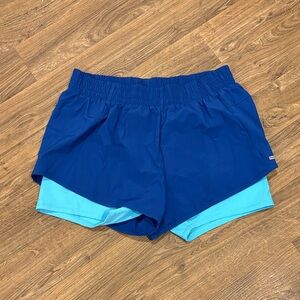 Athletic Works Women’s Two-Tone Blue Athletic Shorts